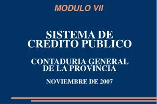 modulo vii
