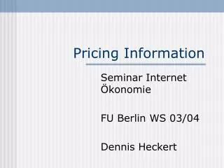 pricing information