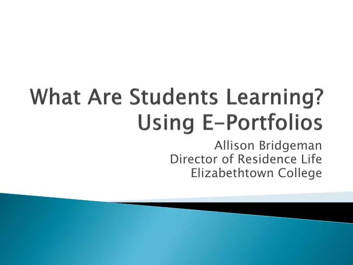 what are students learning using e portfolios
