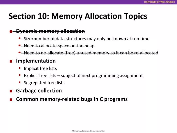 section 10 memory allocation topics