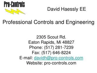 Professional Controls and Engineering
