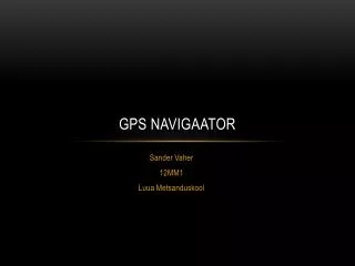 GPS navigaator