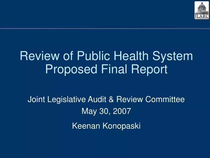 review of public health system proposed final report