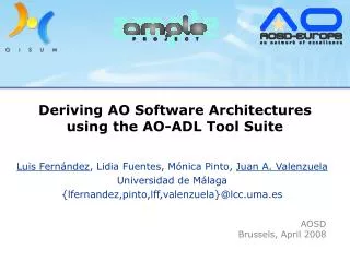 Deriving AO Software Architectures using the AO-ADL Tool Suite