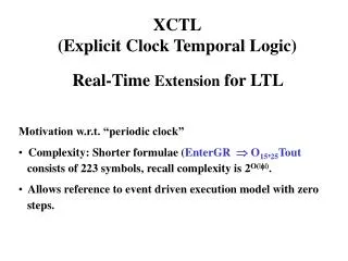 XCTL (Explicit Clock Temporal Logic)