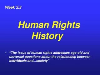 Human Rights History