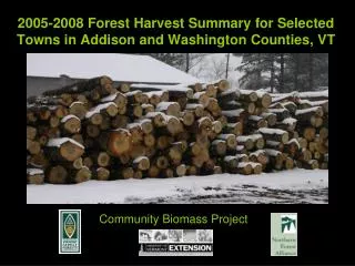 2005-2008 Forest Harvest Summary for Selected Towns in Addison and Washington Counties , VT