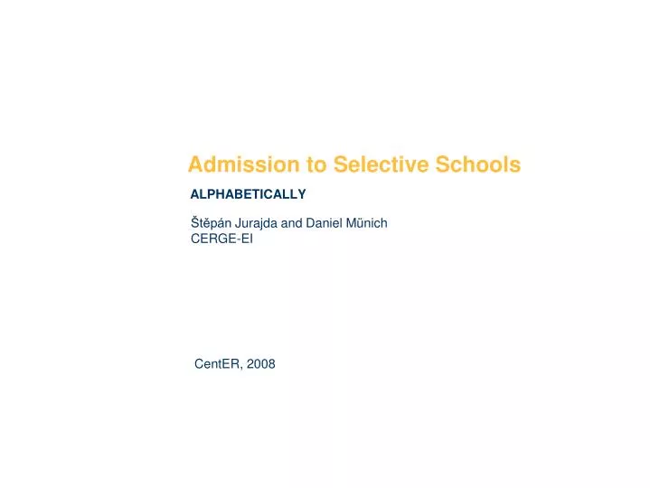 admission to selective schools