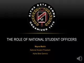 The Role of National Student Officers
