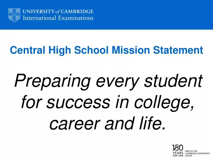 central high school mission statement