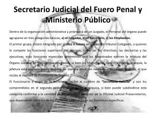 secretario judicial del fuero penal y ministerio p blico