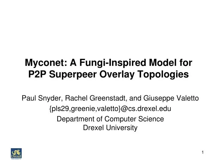 myconet a fungi inspired model for p2p superpeer overlay topologies