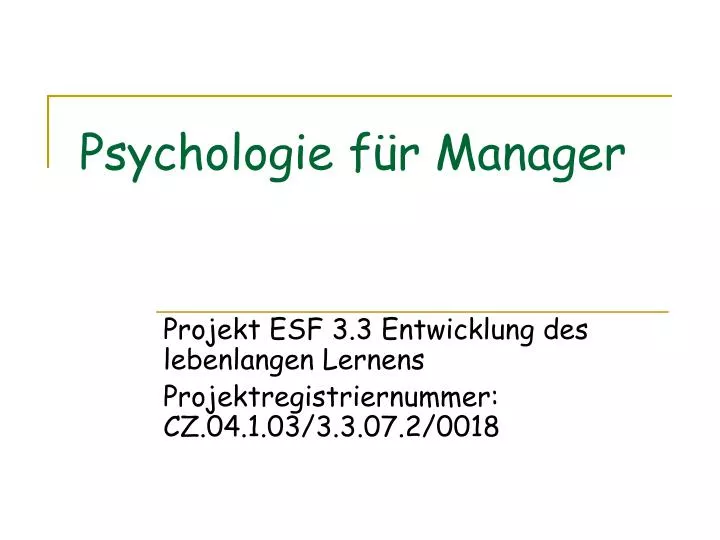 psychologie f r manager