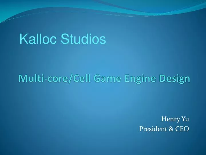 multi core cell game engine design