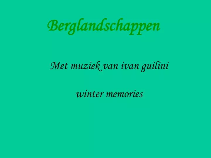 met muziek van ivan guilini winter memories