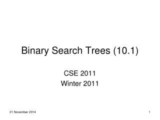 Binary Search Trees (10.1)