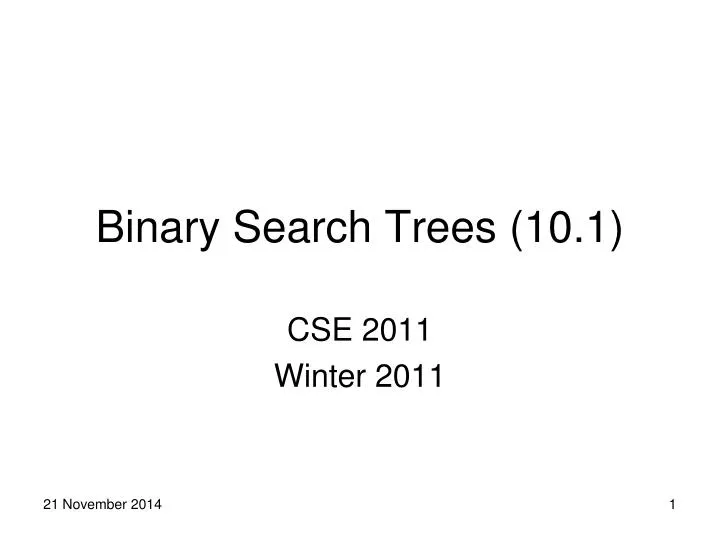 binary search trees 10 1