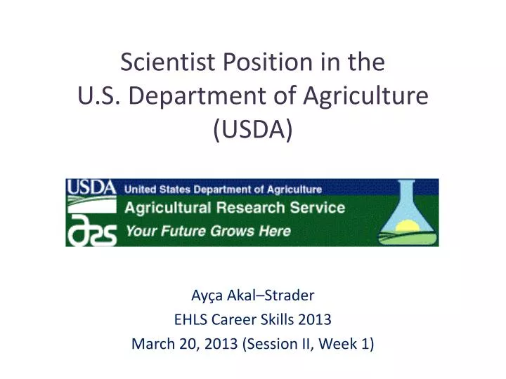 scientist position in the u s department of agriculture usda