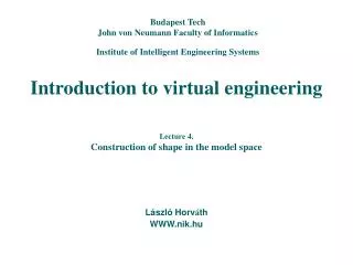 Introduction to virtual engineering