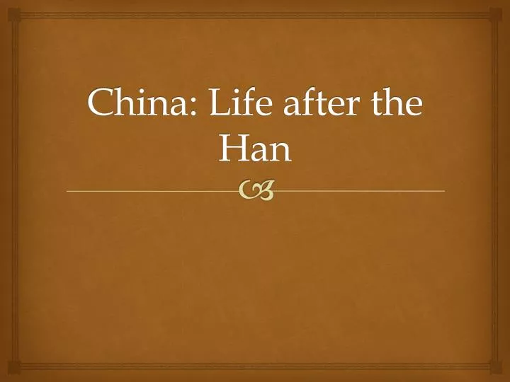 china life after the han