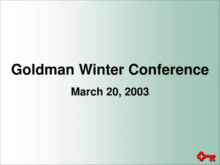 goldman winter conference
