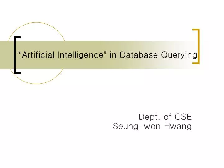 artificial intelligence in database querying