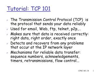 Tutorial: TCP 101