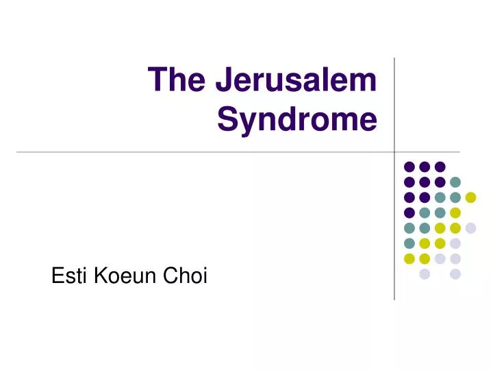 the jerusalem syndrome