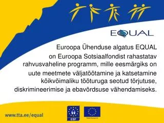 Euroopa Ühenduse algatus EQUAL