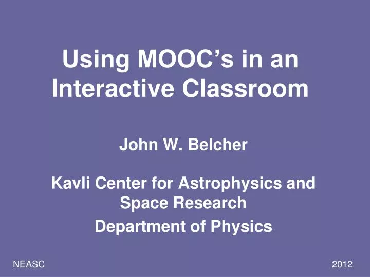 using mooc s in an interactive classroom