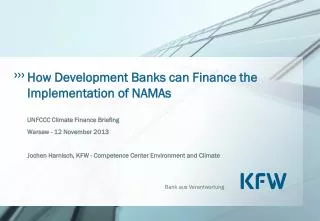 How Development Banks can Finance the Implementation of NAMAs