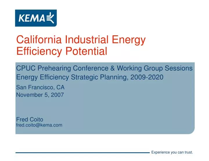 california industrial energy efficiency potential