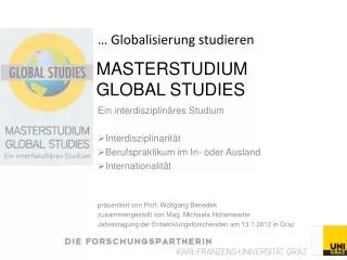 MASTERSTUDIUM GLOBAL STUDIES