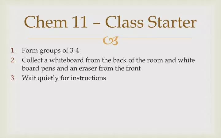 chem 11 class starter