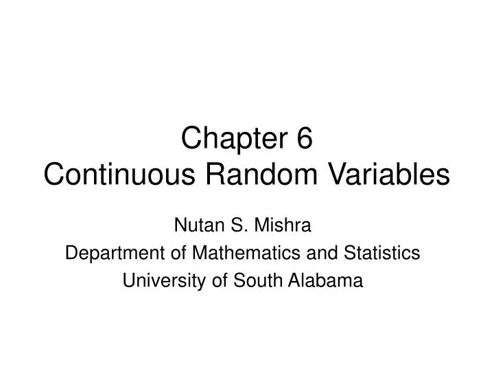 chapter 6 continuous random variables