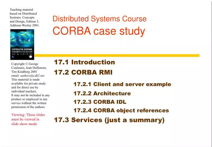 distributed systems course corba case study