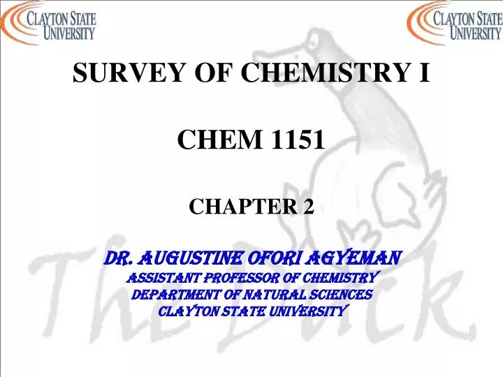 survey of chemistry i chem 1151 chapter 2