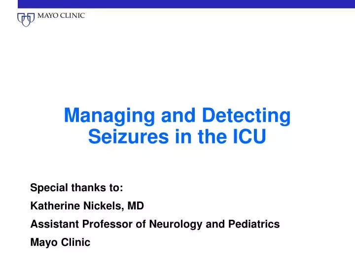 managing and detecting seizures in the icu