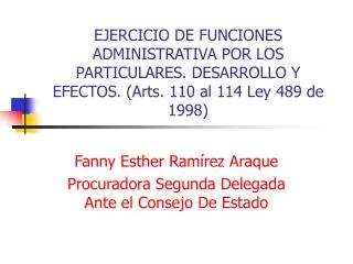 Fanny Esther Ramírez Araque Procuradora Segunda Delegada Ante el Consejo De Estado