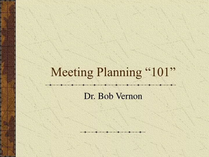 meeting planning 101