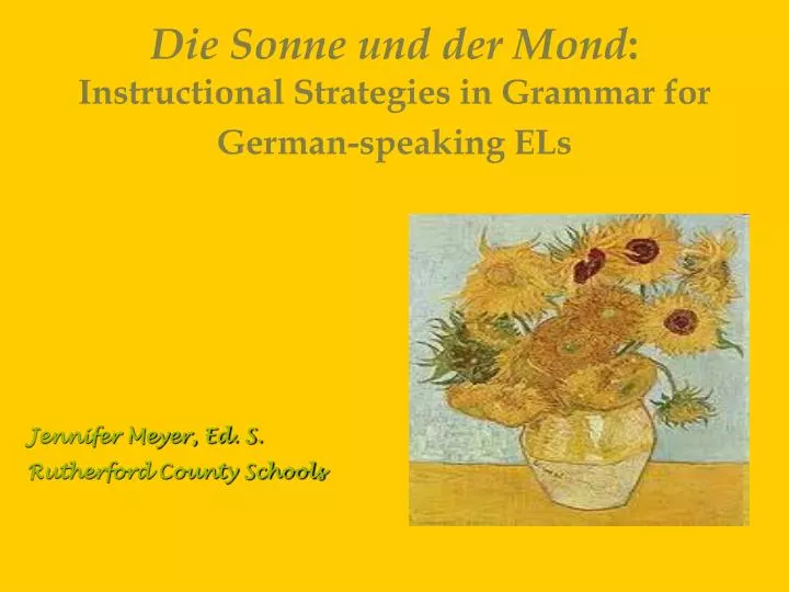 die sonne und der mond instructional strategies in grammar for german speaking els