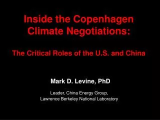 Leader, China Energy Group, Lawrence Berkeley National Laboratory