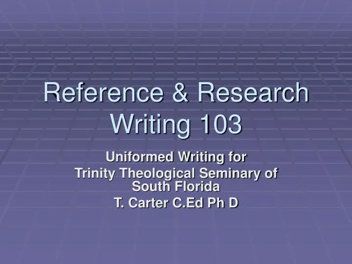 reference research writing 103