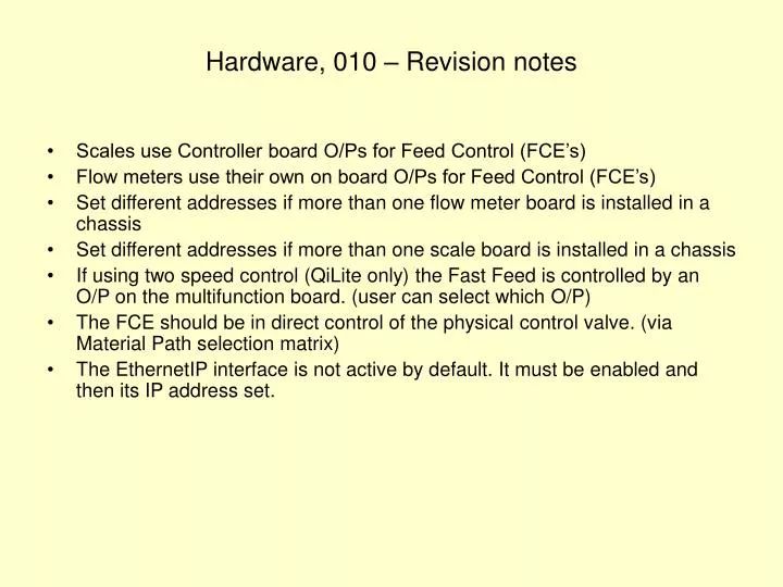hardware 010 revision notes