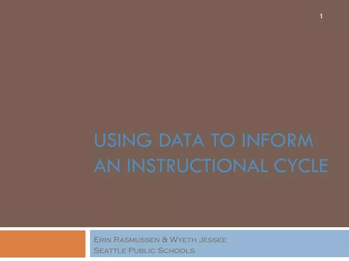using data to inform an instructional cycle