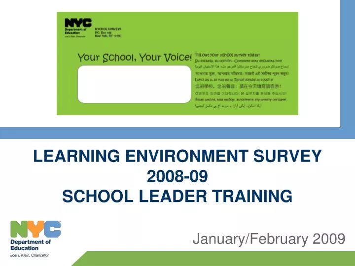 learning environment survey 2008 09 school leader training