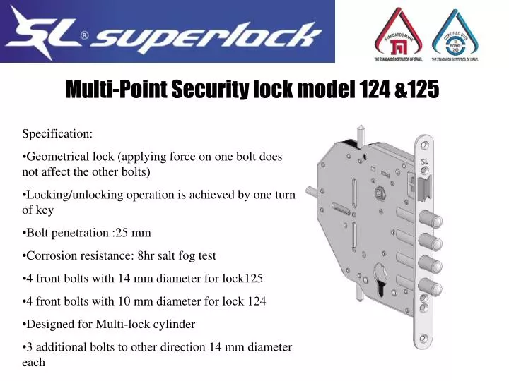 multi point security lock model 124 125