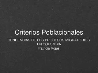 criterios poblacionales