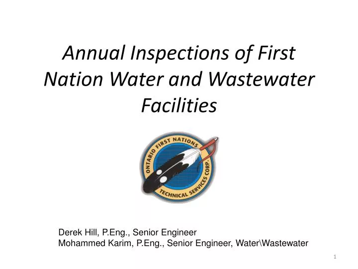 annual inspections of first nation water and wastewater facilities
