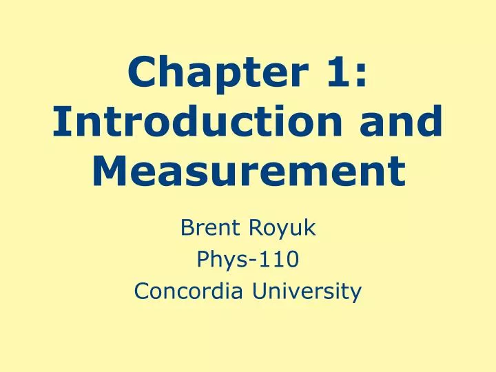 chapter 1 introduction and measurement